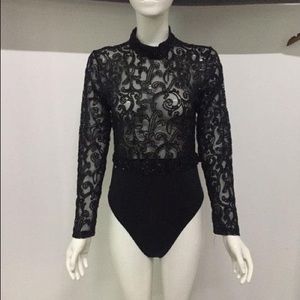 Black glitter bodysuit